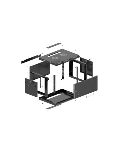 Lanberg Szafa Instalacyjna Rack Wisząca 19" 4U 600X450 Czarna Drzwi Metalowe (Flat Pack)