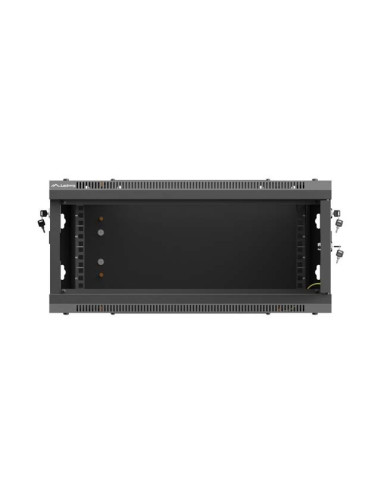 Lanberg Szafa Instalacyjna Rack Wisząca 19" 4U 600X450 Czarna Drzwi Metalowe (Flat Pack)