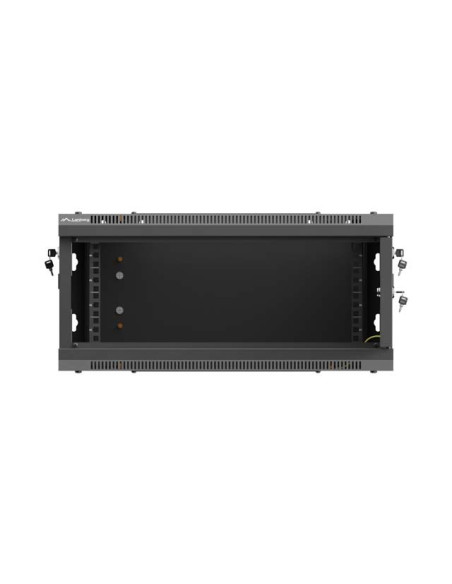 Lanberg Szafa Instalacyjna Rack Wisząca 19" 4U 600X450 Czarna Drzwi Metalowe (Flat Pack)