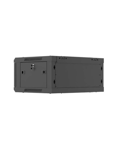 Lanberg Szafa Instalacyjna Rack Wisząca 19" 4U 600X450 Czarna Drzwi Metalowe (Flat Pack)