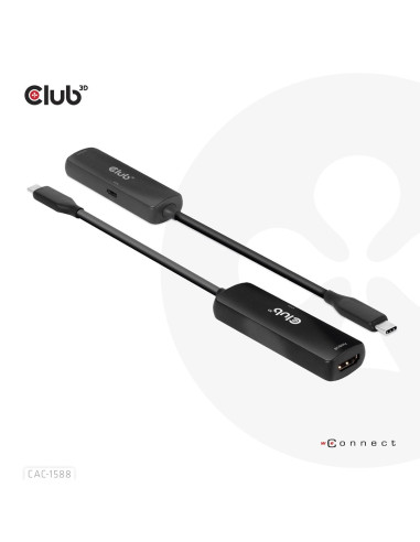 Club3D Cac-1588 Adapter Kablowy 0,17 M Usb Type-C Hdmi Czarny