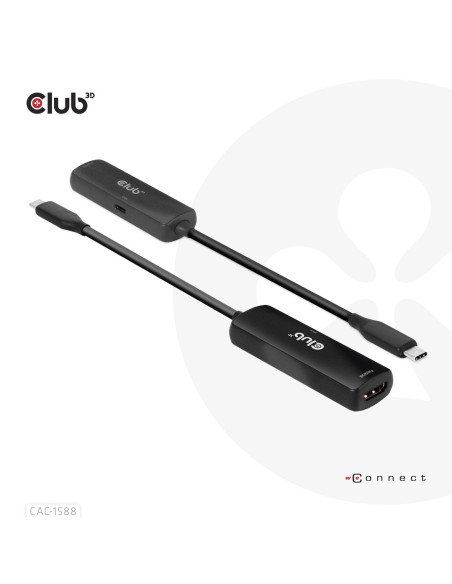 Club3D Cac-1588 Adapter Kablowy 0,17 M Usb Type-C Hdmi Czarny