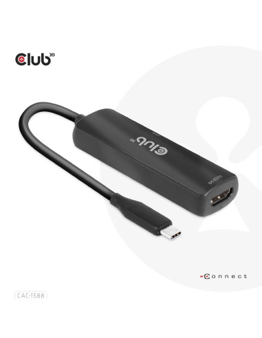 Club3D Cac-1588 Adapter Kablowy 0,17 M Usb Type-C Hdmi Czarny