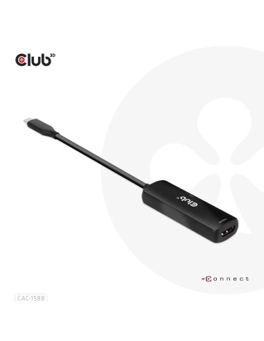 Club3D Cac-1588 Adapter Kablowy 0,17 M Usb Type-C Hdmi Czarny