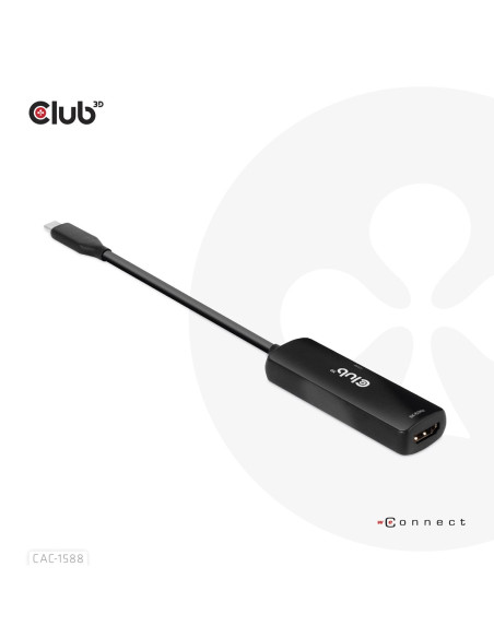 Club3D Cac-1588 Adapter Kablowy 0,17 M Usb Type-C Hdmi Czarny