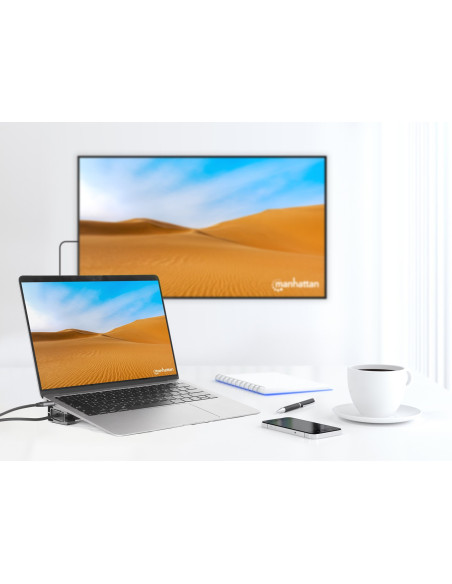 Manhattan 190398 Stacja Dokująca Przewodowa Usb 3.2 Gen 1 (3.1 Gen 1) Type-C Szary