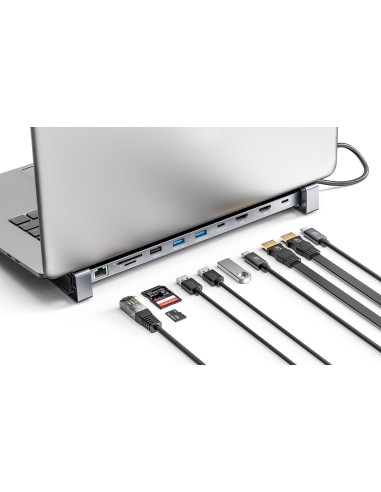 Manhattan 190398 Stacja Dokująca Przewodowa Usb 3.2 Gen 1 (3.1 Gen 1) Type-C Szary