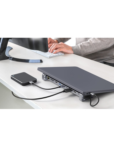 Manhattan 190398 Stacja Dokująca Przewodowa Usb 3.2 Gen 1 (3.1 Gen 1) Type-C Szary