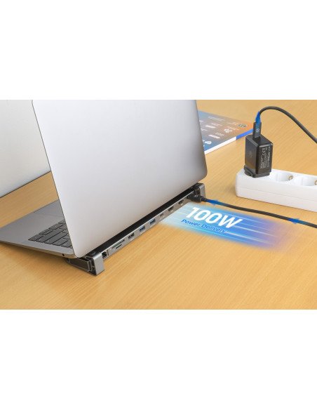 Manhattan 190398 Stacja Dokująca Przewodowa Usb 3.2 Gen 1 (3.1 Gen 1) Type-C Szary