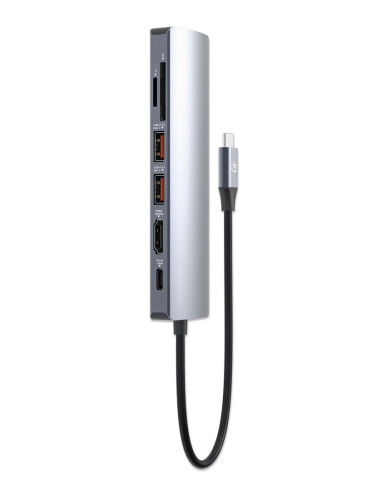 Manhattan 153966 Stacja Dokująca Przewodowa Usb 3.2 Gen 2 (3.1 Gen 2) Type-C Srebrny