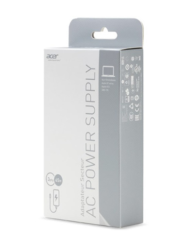 Acer Ac Adapter 65W Adapter Zasilający/ Inwentor Wewnętrzna Czarny