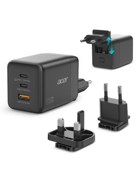 Acer Hp.dscab.019 Ładowarka Do Urządzeń Przenośnych Uniwersalne Czarny Prąd Przemienny Szybkie Ładowanie Wewnętrzna
