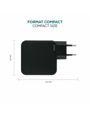 Mobilis Charger 100W 2Usb C 1Usba Gan Cable 100W Laptop, Smartfon, Tablet Czarny Prąd Przemienny Wewnętrzna