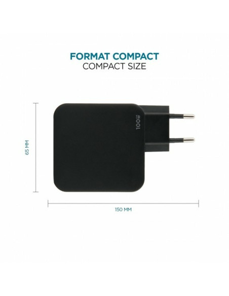 Mobilis Charger 100W 2Usb C 1Usba Gan Cable 100W Laptop, Smartfon, Tablet Czarny Prąd Przemienny Wewnętrzna