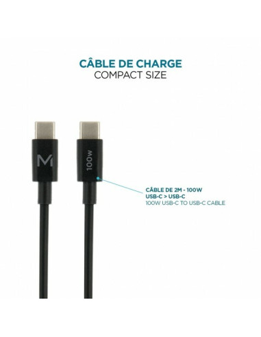 Mobilis Charger 100W 2Usb C 1Usba Gan Cable 100W Laptop, Smartfon, Tablet Czarny Prąd Przemienny Wewnętrzna