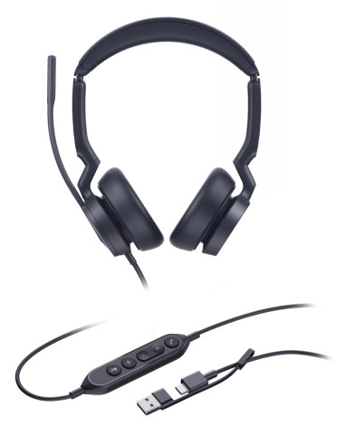 Yealink Uh46 Dual Uc Usb-C/A Zestaw Słuchawkowy Przewodowa Opaska Na Głowę Biuro/Centrum Telefoniczne Usb Type-C / Usb Type-A Cz