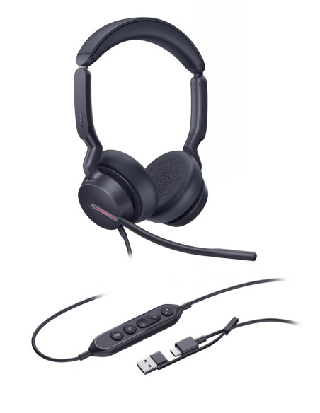 Yealink Uh46 Dual Uc Usb-C/A Zestaw Słuchawkowy Przewodowa Opaska Na Głowę Biuro/Centrum Telefoniczne Usb Type-C / Usb Type-A Cz