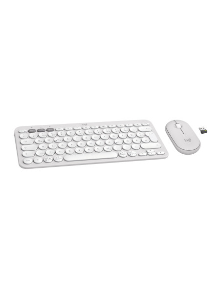 Logitech 920-012204 Klawiatura Dołączona Myszka Uniwersalne Rf Wireless + Bluetooth Qwertz Niemiecki Biały