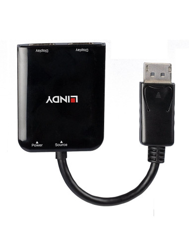 Lindy 38430 Huby I Koncentratory Displayport 21600 Mbit/S Czarny