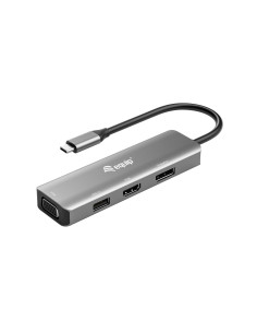 Equip 133485 Zewnętrzna Karta Graficzna Usb 3840 X 2160 Px Czarny, Srebrny
