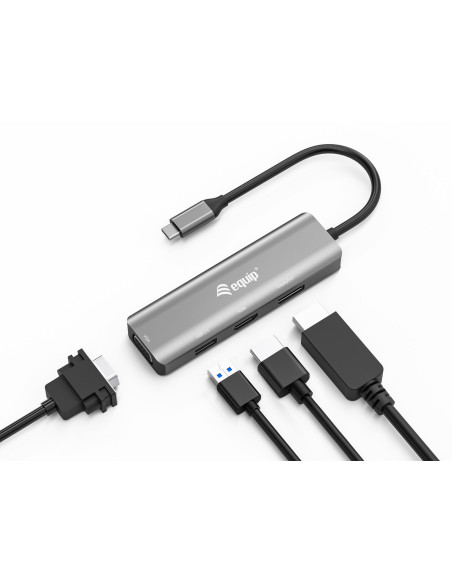 Equip 133485 Zewnętrzna Karta Graficzna Usb 3840 X 2160 Px Czarny, Srebrny