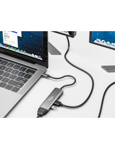 Equip 133485 Zewnętrzna Karta Graficzna Usb 3840 X 2160 Px Czarny, Srebrny