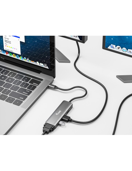 Equip 133485 Zewnętrzna Karta Graficzna Usb 3840 X 2160 Px Czarny, Srebrny