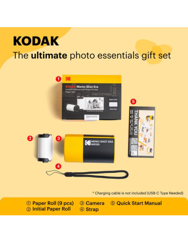 Kodak Memoshot Era Ms100 68,58 X 45,72 Mm Czarny, Żółty