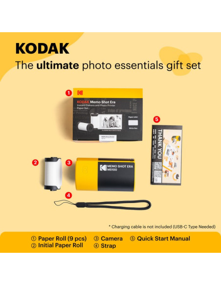 Kodak Memoshot Era Ms100 68,58 X 45,72 Mm Czarny, Żółty