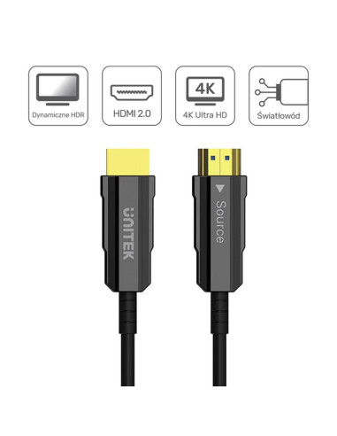 Unitek Kabel Optyczny Hdmi 2.0 Aoc 4K 60Hz 15M