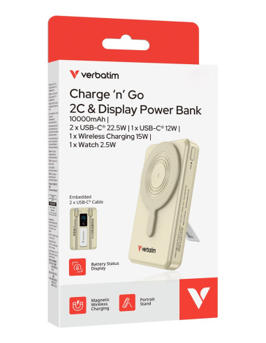 Verbatim 32274 Bank Mocy Litowo-Polimerowy (Lipo) 10000 Mah Bezprzewodowe Ładowanie Złoto