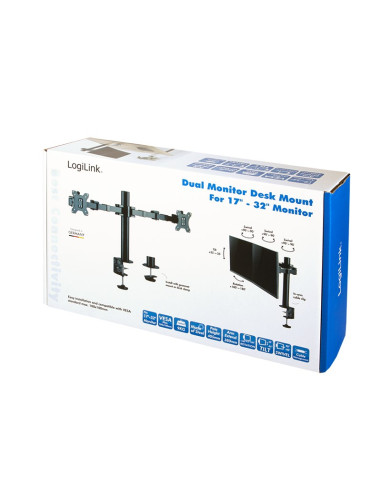 Logilink Bp0106 Uchwyt / Stojak Do Monitorów 81,3 Cm (32") Biurko Czarny
