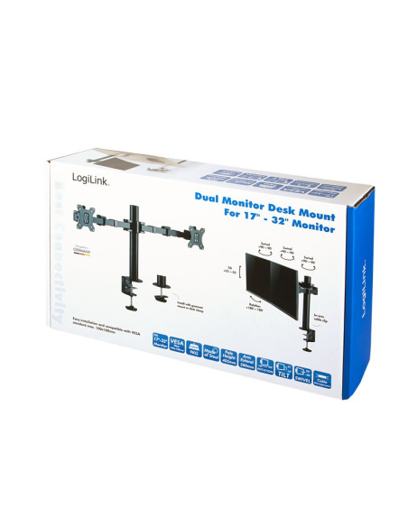 Logilink Bp0106 Uchwyt / Stojak Do Monitorów 81,3 Cm (32") Biurko Czarny