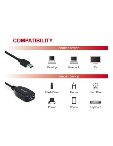 Equip 133347 Kabel Usb Usb 3.2 Gen 1 (3.1 Gen 1) 10 M Usb A Czarny