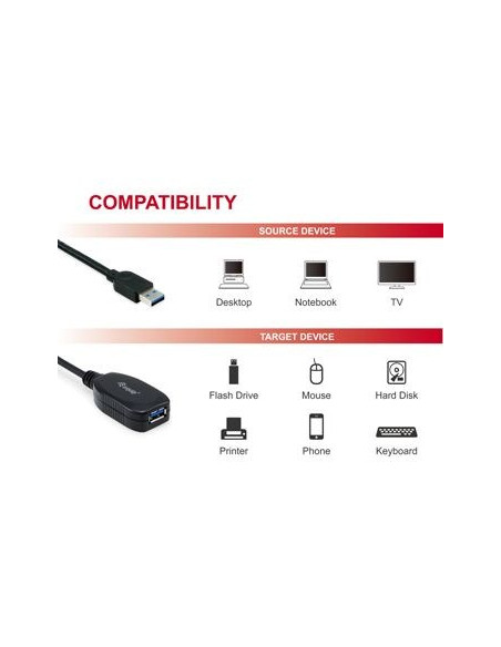 Equip 133347 Kabel Usb Usb 3.2 Gen 1 (3.1 Gen 1) 10 M Usb A Czarny
