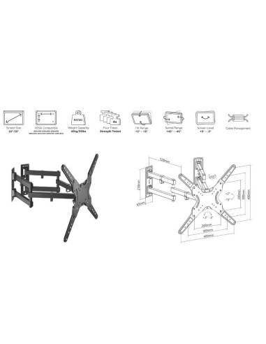 Equip 650328 Uchwyt Do Telewizorów 139,7 Cm (55") Czarny