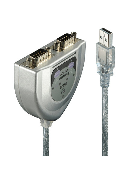 Lindy 42889 Kabel Równoległy Srebrny 0,6 M Usb Typu-A Db-9