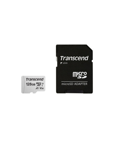 Sd Microsd Card 128Gb Transcend Sdxc Usd300S-A W/Adapter