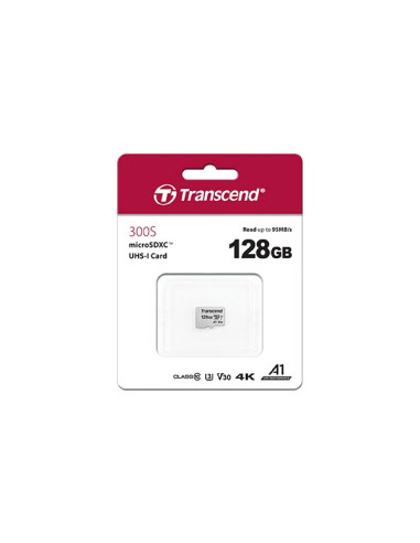 Sd Microsd Card 128Gb Transcend Sdxc Usd300S-A W/Adapter