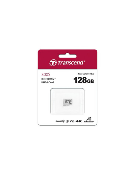 Sd Microsd Card 128Gb Transcend Sdxc Usd300S-A W/Adapter