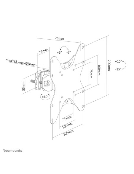 Neomounts Fl40-430Bl12 Uchwyt Do Telewizorów 106,7 Cm (42") Czarny