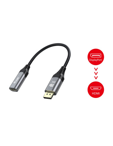 Equip 133446 Adapter Kablowy 0,15 M Displayport Hdmi Czarny, Szary