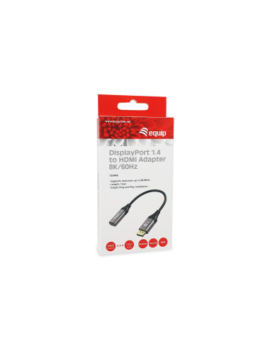 Equip 133446 Adapter Kablowy 0,15 M Displayport Hdmi Czarny, Szary