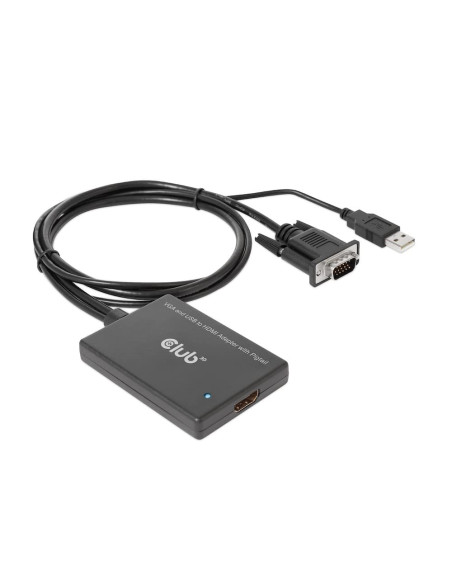 Club3D Cac-1720 Adapter Kablowy 0,6 M Hdmi Typu A (Standard) Vga (D-Sub) + Usb Czarny