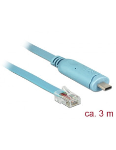 Delock 63914 Kabel Równoległy Niebieski 3 M Usb Type-C Rj45 2
