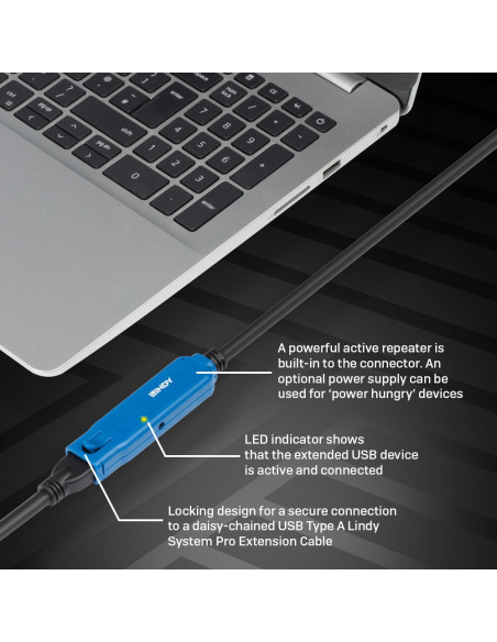 Lindy 43380 Kabel Usb Usb 3.2 Gen 1 (3.1 Gen 1) 5 M Usb C Usb A Czarny