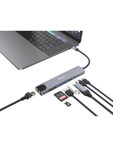 Equip 133497 Stacja Dokująca Przewodowa Usb Type-C Czarny, Szary