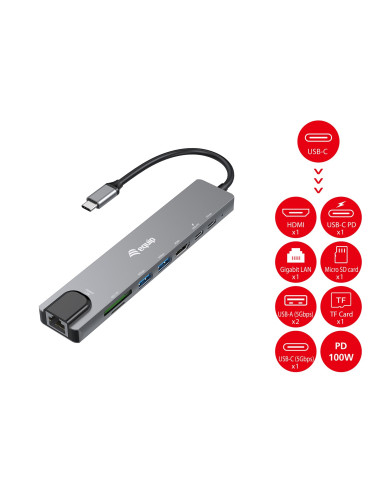 Equip 133497 Stacja Dokująca Przewodowa Usb Type-C Czarny, Szary