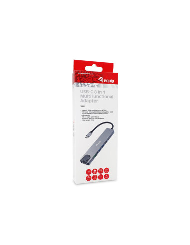 Equip 133497 Stacja Dokująca Przewodowa Usb Type-C Czarny, Szary