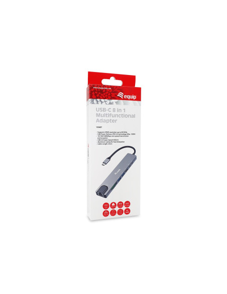 Equip 133497 Stacja Dokująca Przewodowa Usb Type-C Czarny, Szary